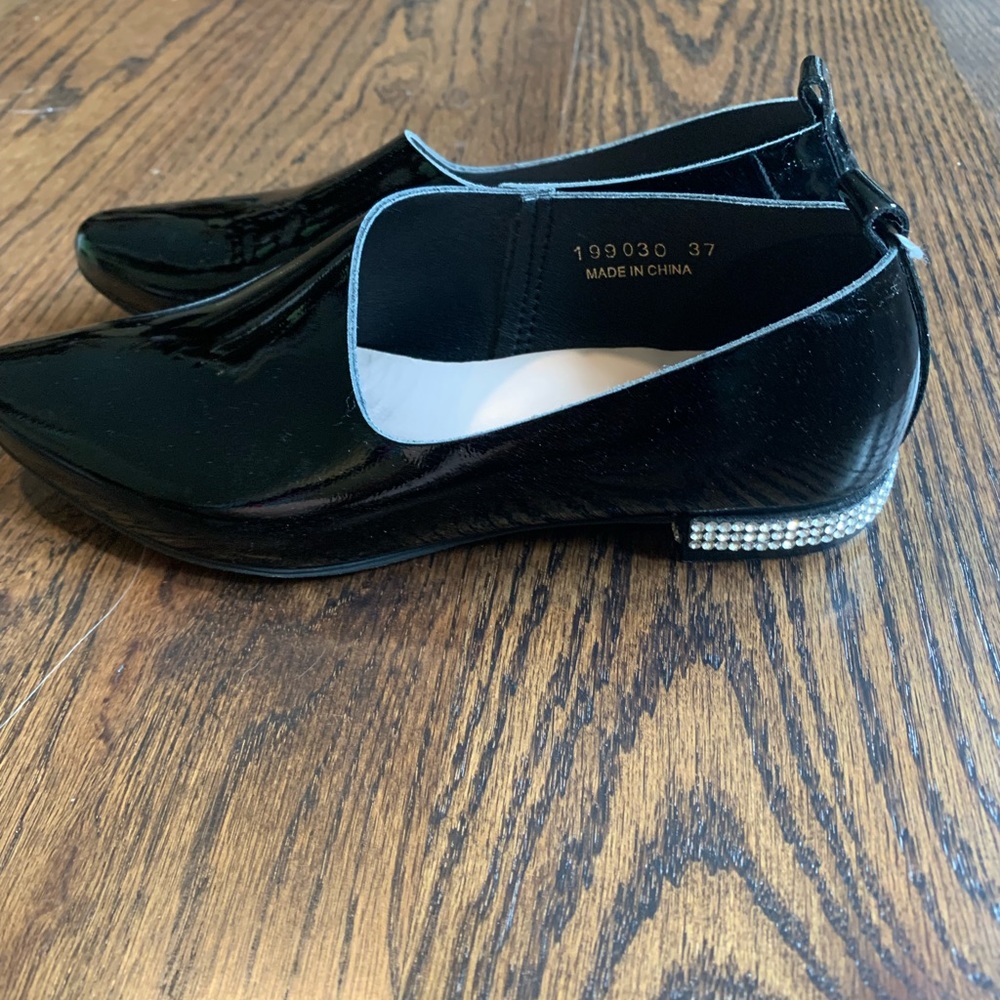 All Black Rhinestone Flats 6.5